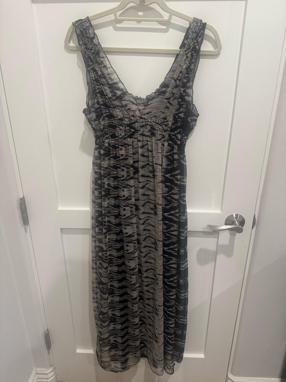 Joie Black and Gray Patterned Maxi Dress